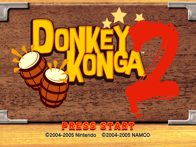 Donkey Konga 2 title screen for Gamecube