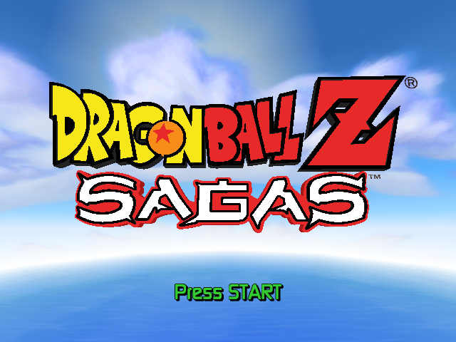 Dragon Ball Z Sagas title screen for Gamecube