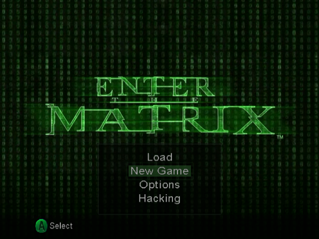 Enter the Matrix [Player's Choice] title screen for Gamecube