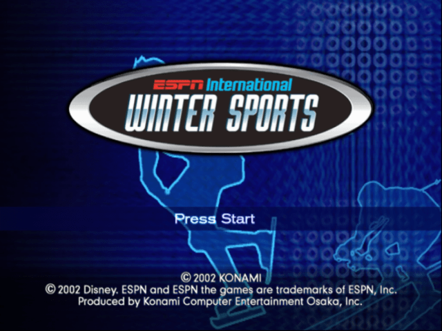 International Winter Sports title screen for Gamecube