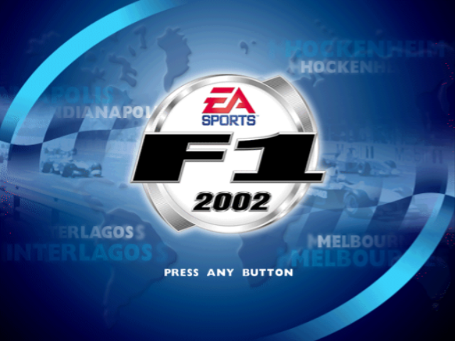 F1 2002 title screen for Gamecube