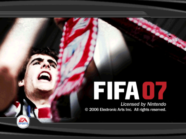 FIFA 07 title screen for Gamecube