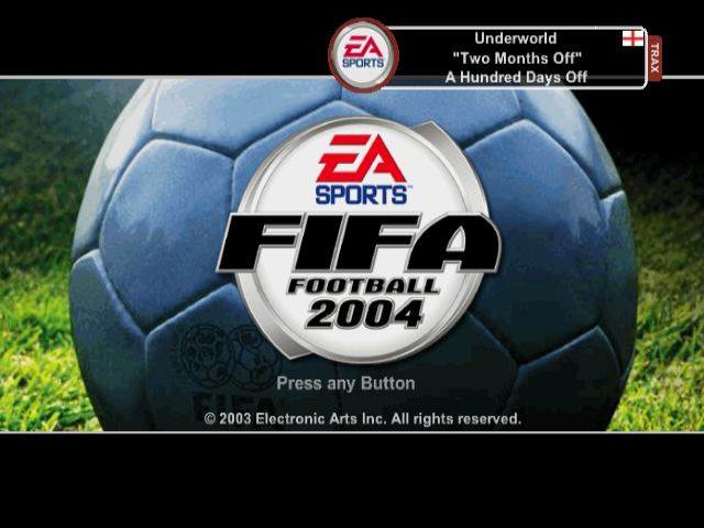 FIFA Football 2004 title screen for Gamecube