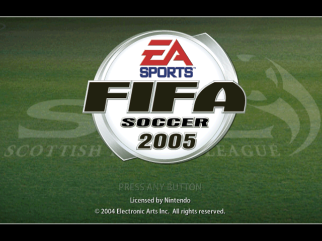 FIFA Football 2005 title screen for Gamecube