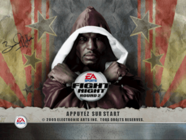 Fight Night Round 2 title screen for Gamecube