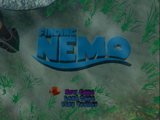 Finding Nemo title screen for Gamecube
