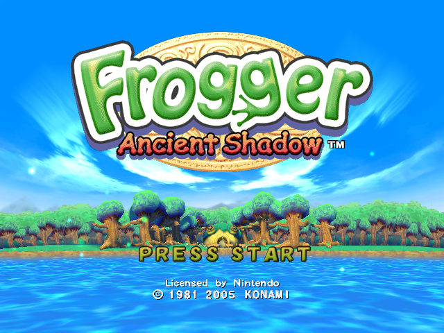 Frogger Ancient Shadow title screen for Gamecube
