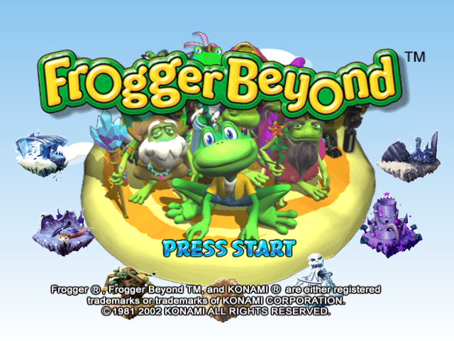Frogger Beyond title screen for Gamecube