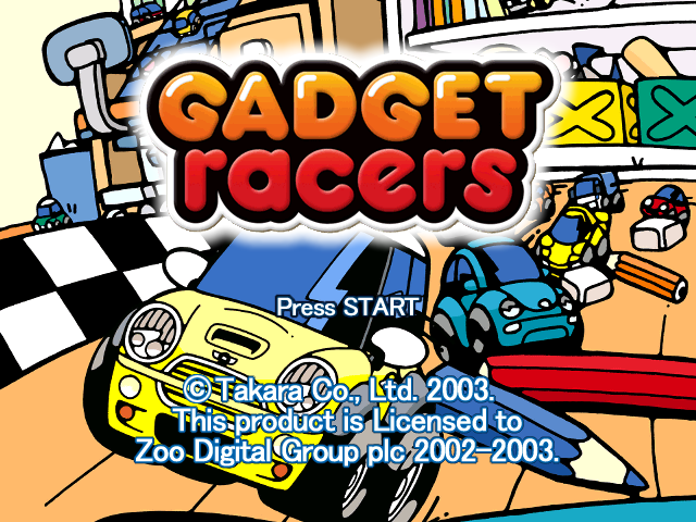 Gadget Racers title screen for Gamecube