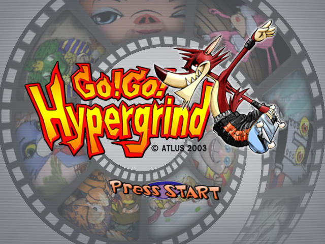 Go Go Hypergrind title screen for Gamecube