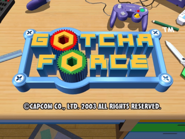 Gotcha Force title screen for Gamecube