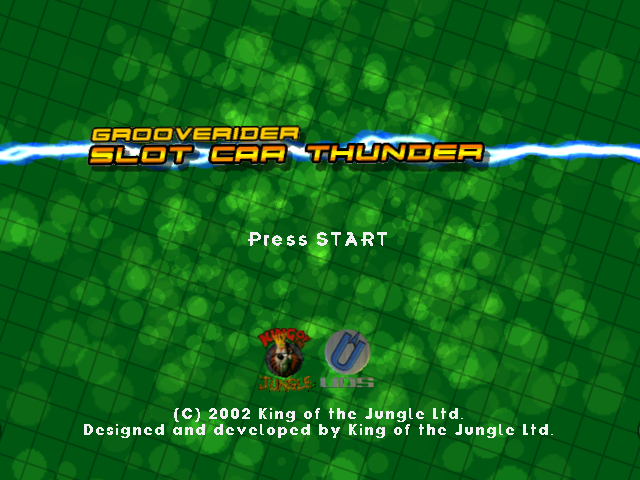 Grooverider Slot Car Thunder title screen for Gamecube