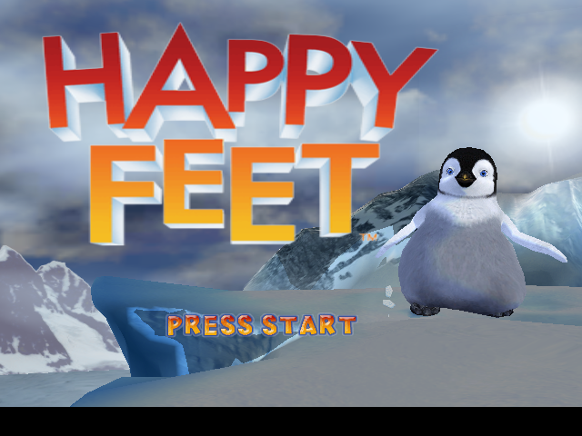 Happy Feet title screen for Gamecube