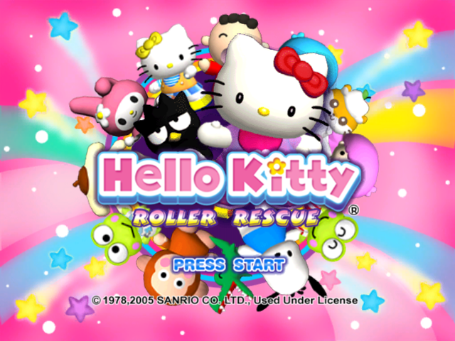 Hello Kitty Roller Rescue title screen for Gamecube
