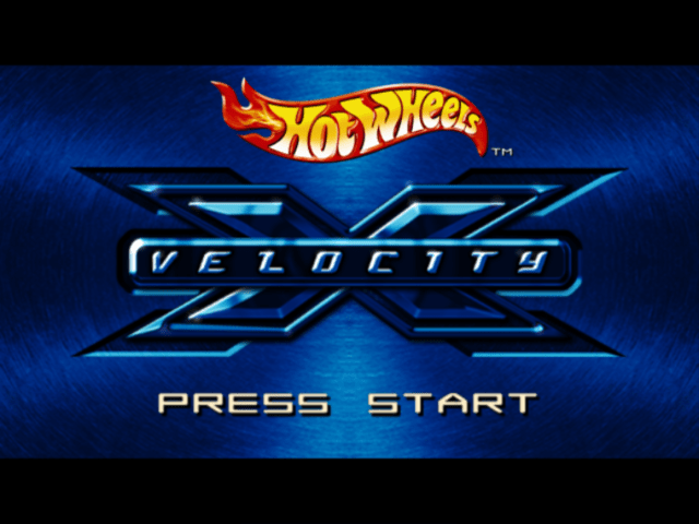 Hot Wheels Velocity X title screen for Gamecube