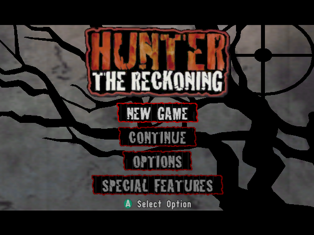 Hunter the Reckoning title screen for Gamecube