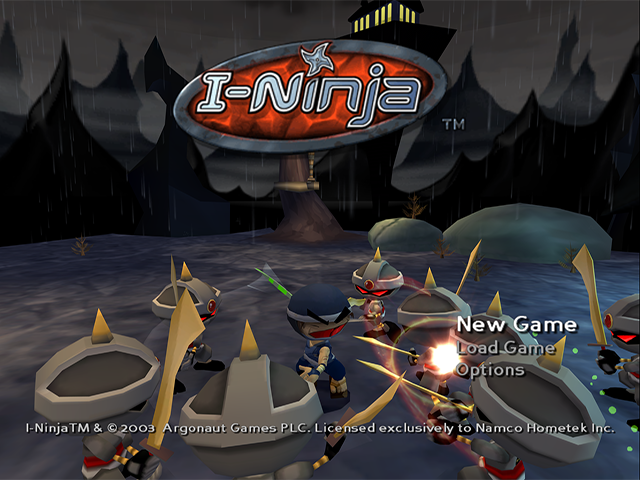 I-Ninja title screen for Gamecube