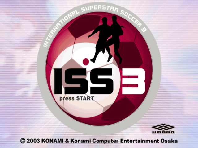 International Superstar Soccer 3 title screen for Gamecube