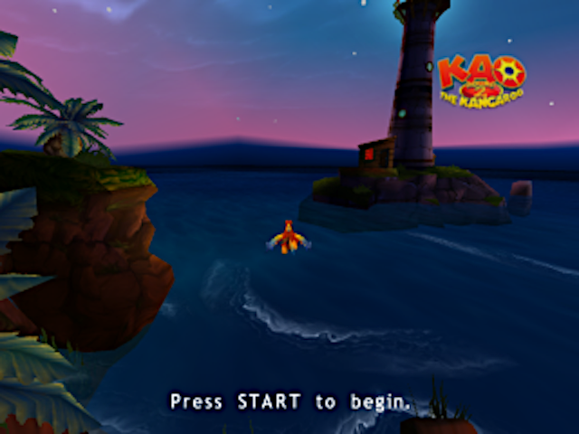 Kao the Kangaroo Round 2 title screen for Gamecube