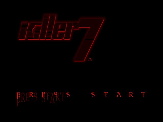 Killer 7 title screen for Gamecube