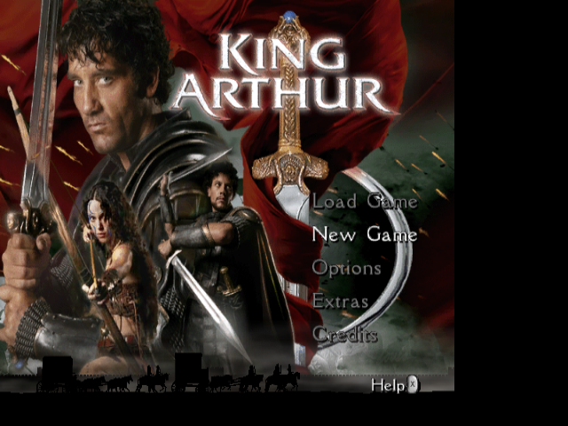 King Arthur title screen for Gamecube