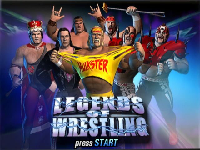Legends of Wrestling title screen for Gamecube