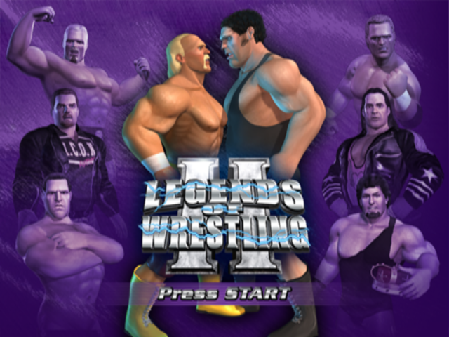 Legends of Wrestling II title screen for Gamecube