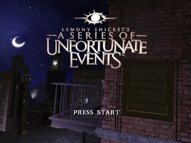 Lemony Snicket's A Series of Unfortunate Events title screen for Gamecube