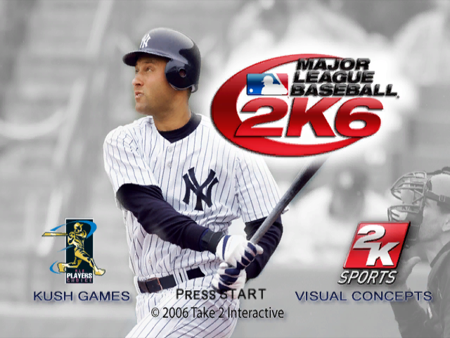 Major League Baseball 2K6 title screen for Gamecube