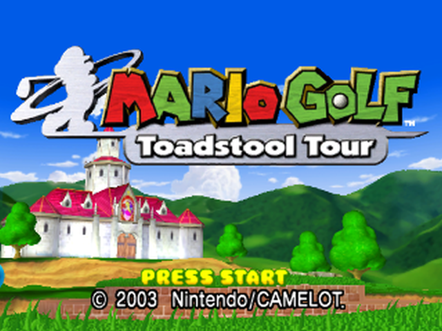 Mario Golf Toadstool Tour [Target Exclusive] title screen for Gamecube