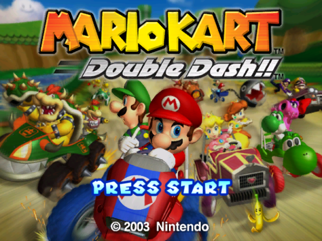 Mario Kart Double Dash title screen for Gamecube