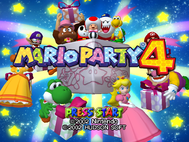 Mario Party 4 title screen for Gamecube