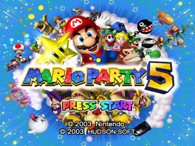 Mario Party 5 title screen for Gamecube