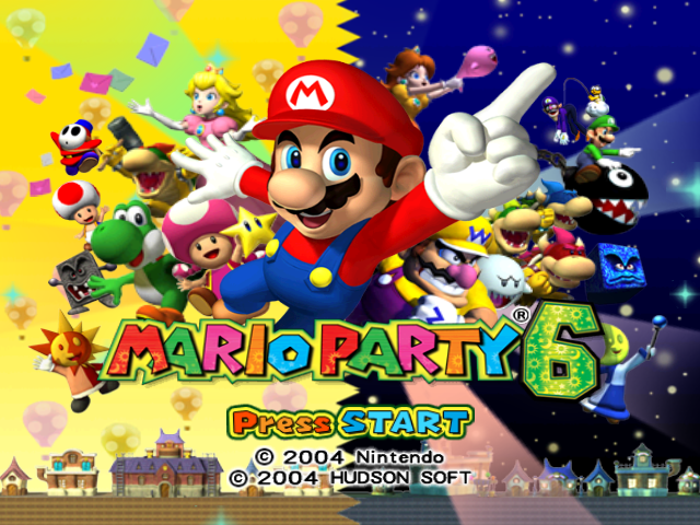 Mario Party 6 title screen for Gamecube