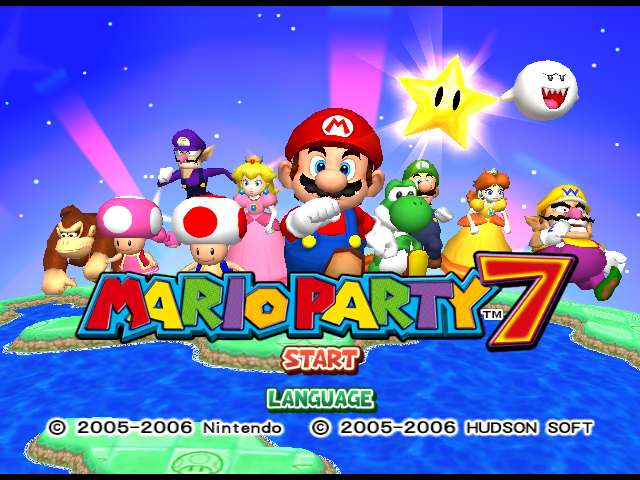 Mario Party 7 title screen for Gamecube