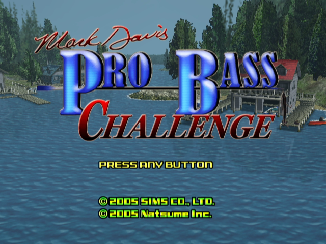 Mark Davis Pro Bass Challenge title screen for Gamecube