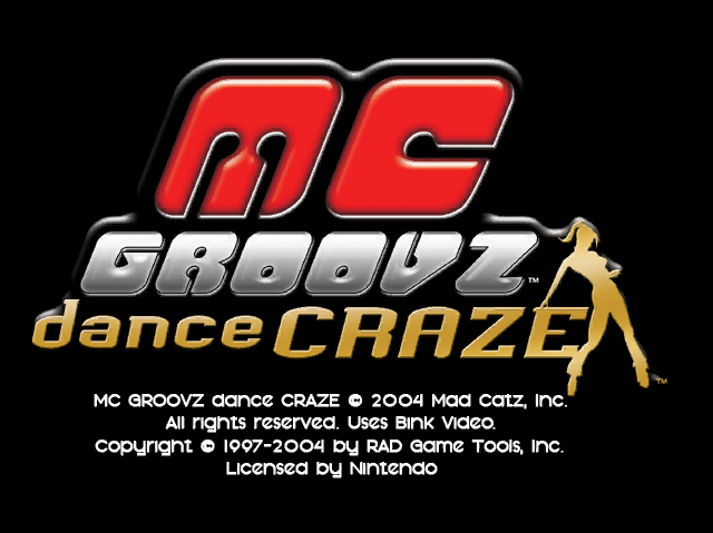 MC Groovz Dance Craze title screen for Gamecube