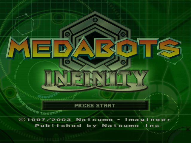 Medabots Infinity title screen for Gamecube
