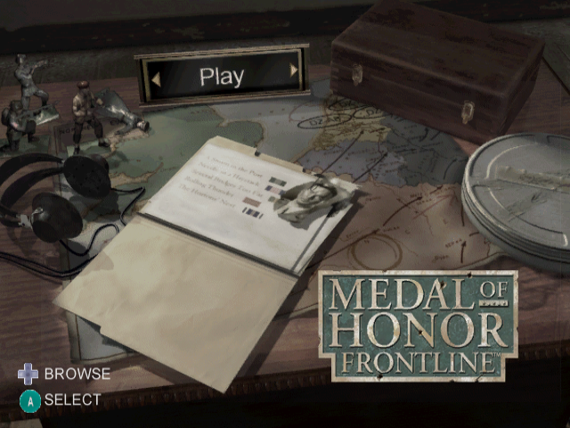 Medal of Honor Frontline title screen for Gamecube