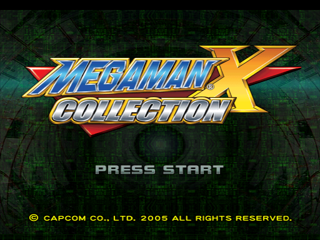 Mega Man X Collection title screen for Gamecube