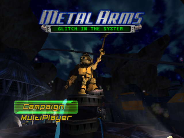 Metal Arms Glitch in the System title screen for Gamecube