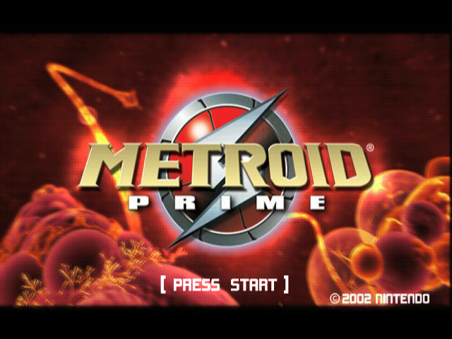 Metroid Prime title screen for Gamecube