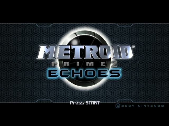 Metroid Prime 2 Dark Echoes title screen for Gamecube