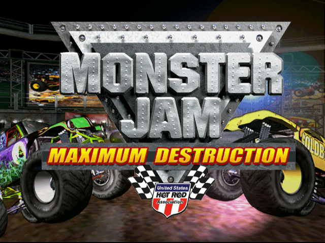 Monster Jam Maximum Destruction title screen for Gamecube