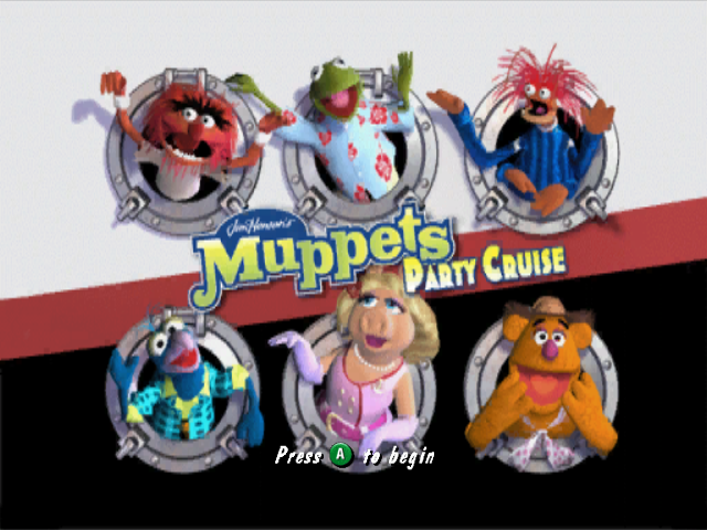 Muppets Party Cruise title screen for Gamecube