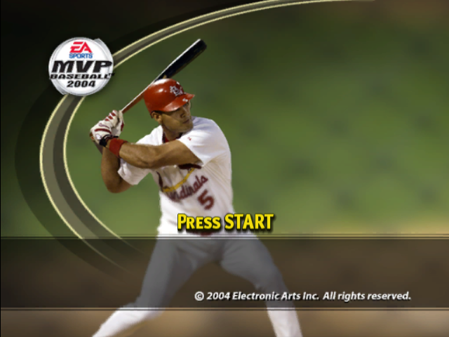 MVP Baseball 2004 title screen for Gamecube