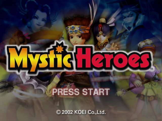 Mystic Heroes title screen for Gamecube