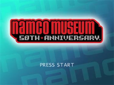 Namco Museum 50th Anniversary title screen for Gamecube