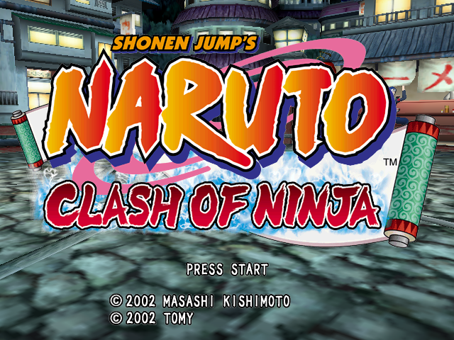 Naruto Clash of Ninja title screen for Gamecube