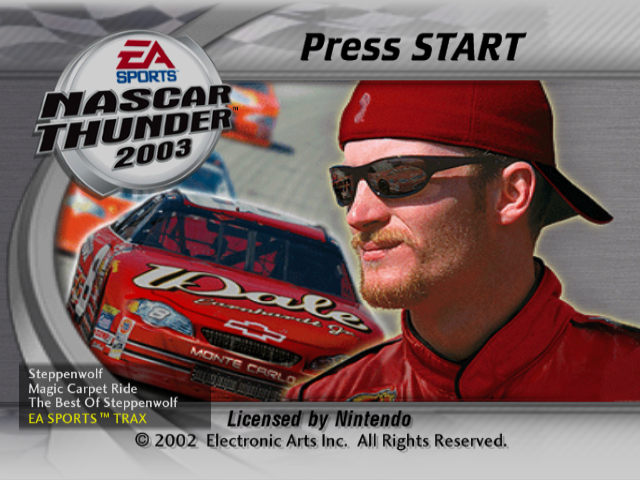 NASCAR Thunder 2003 title screen for Gamecube